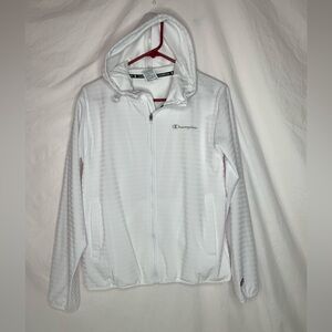 Champion women’s lightweight hooded jacket sizeM mesh lined pockets full zip